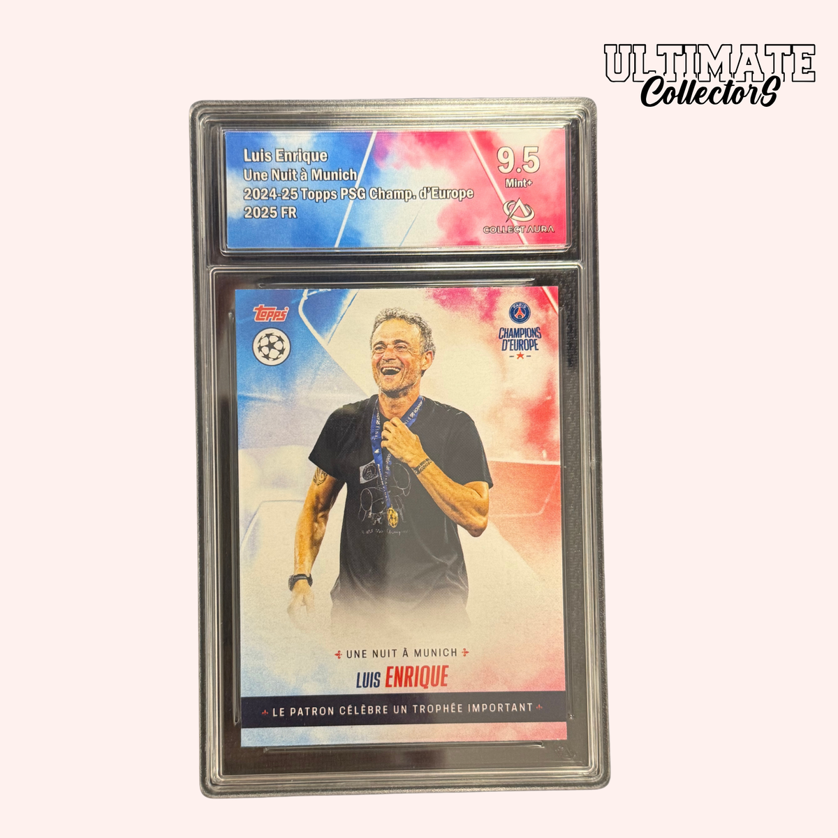Carta graduate Topps PSG European Champions 2025 - Luis Enrique - Una notte a Monaco