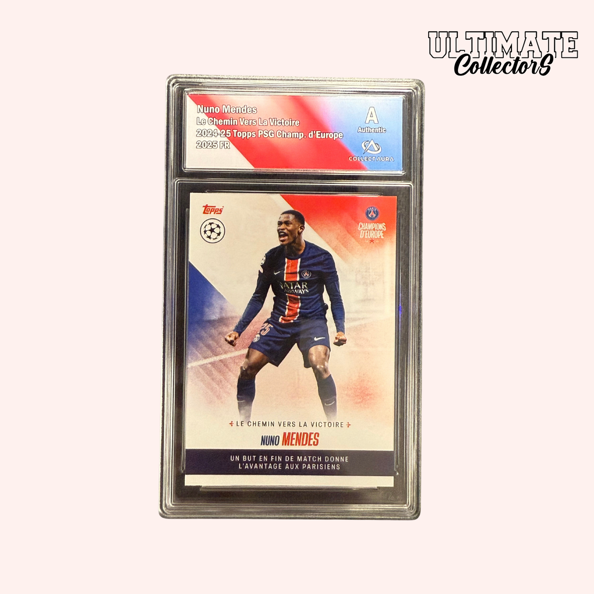Carta Topps Graded - PSG Campioni d'Europa 2025 - Nuno Mendes