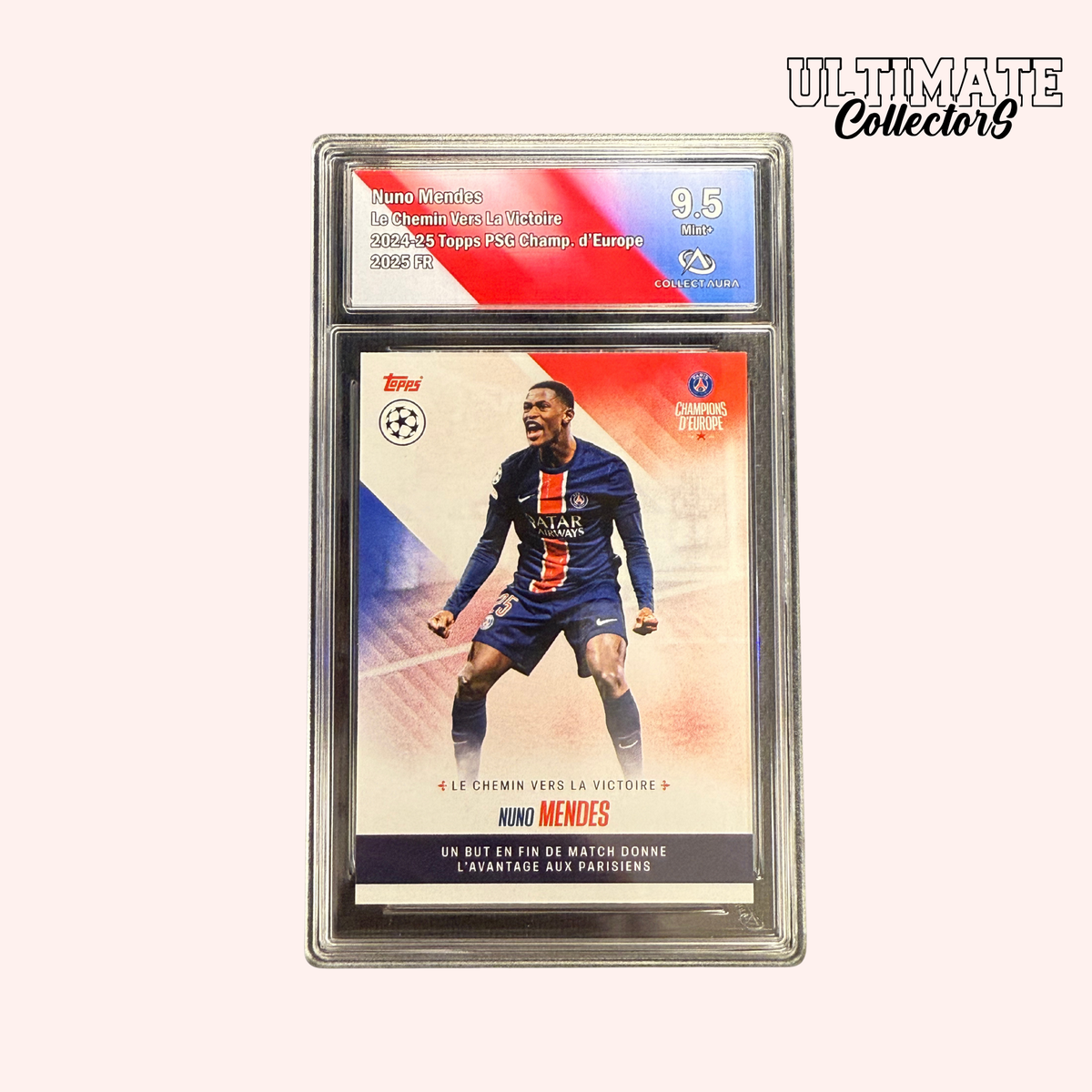 Carta Topps Graded - PSG Campioni d'Europa 2025 - Nuno Mendes