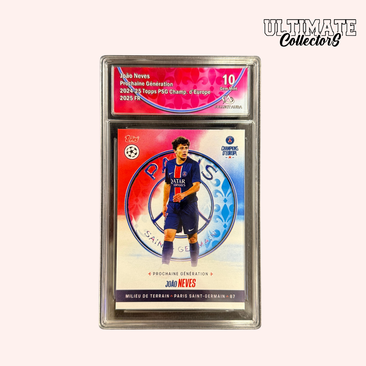 Carta graduate Topps - PSG Campioni d'Europa 2025 - João Neves