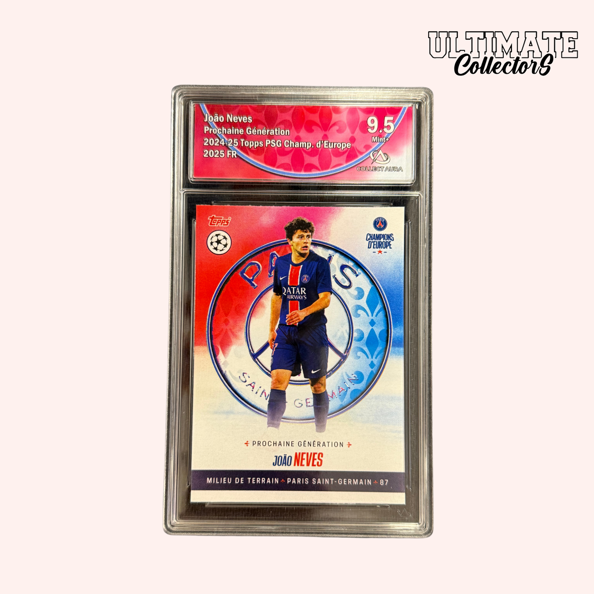 Carta graduate Topps - PSG Campioni d'Europa 2025 - João Neves