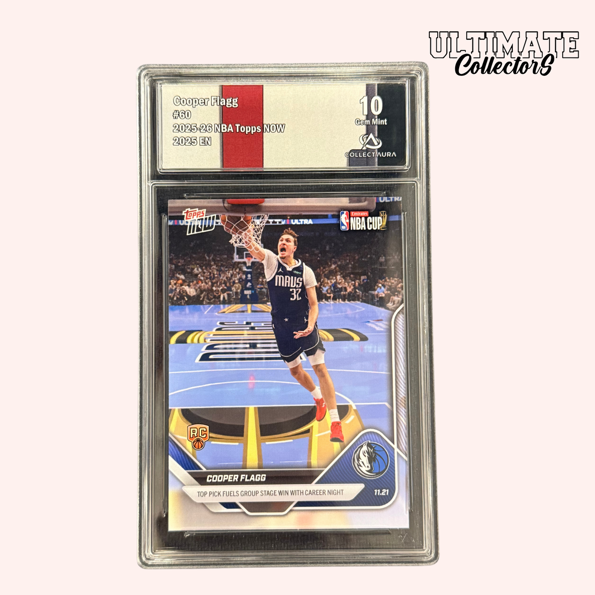 Carte Gradée Topps Now NBA – Cooper Flagg RC – 2025