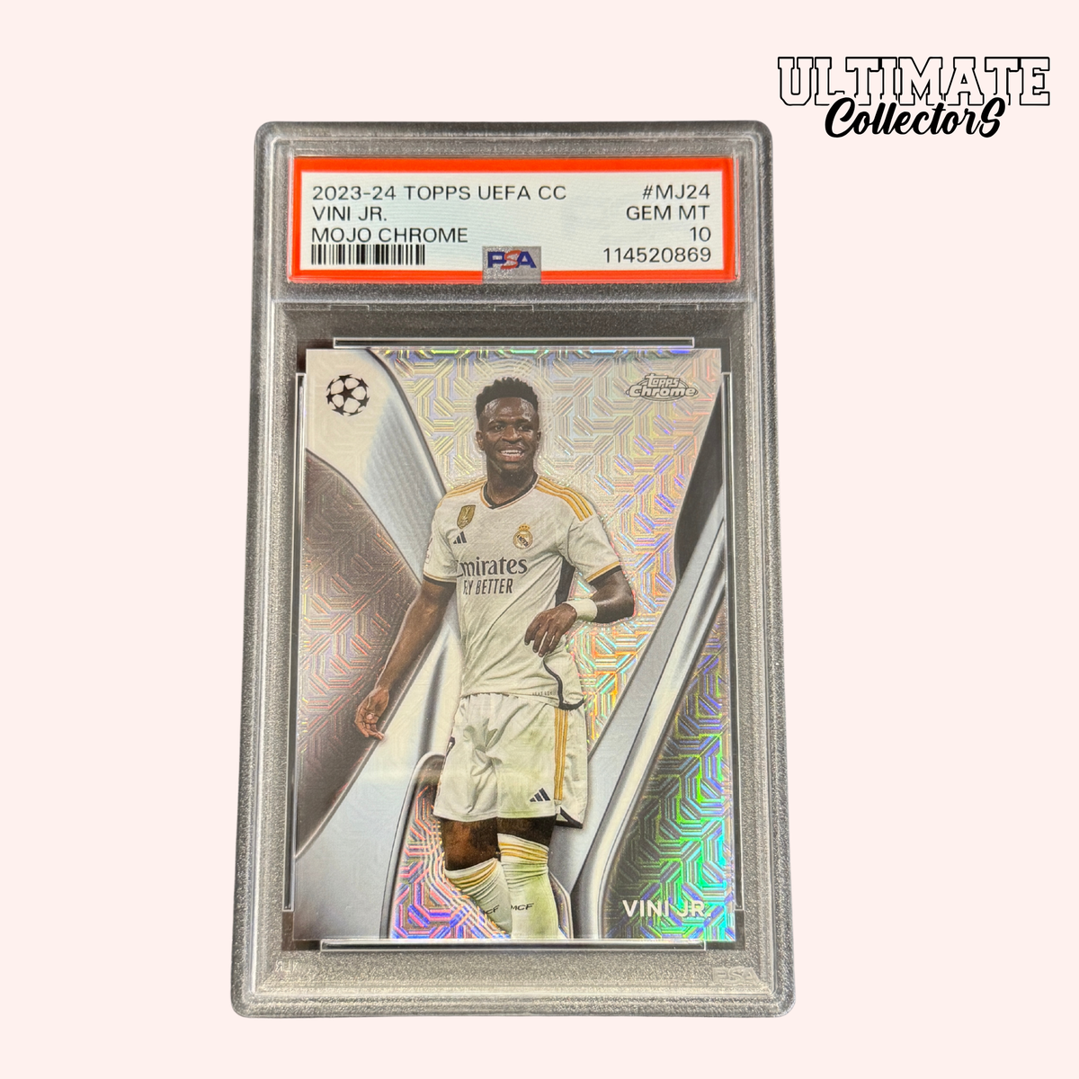 Carta Topps Chrome UCC Graded – Vini Jr Mojo Case Hit 23/24 – PSA 10