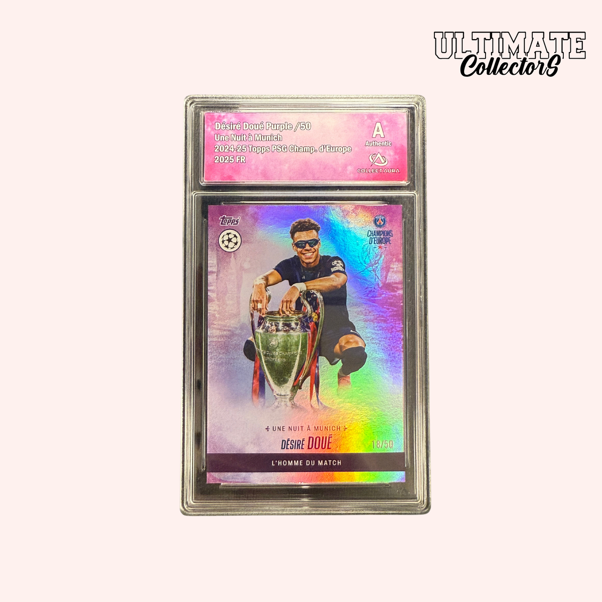 Carta classificata Topps - Campioni d'Europa PSG 2025 - Désiré Doué - /50 