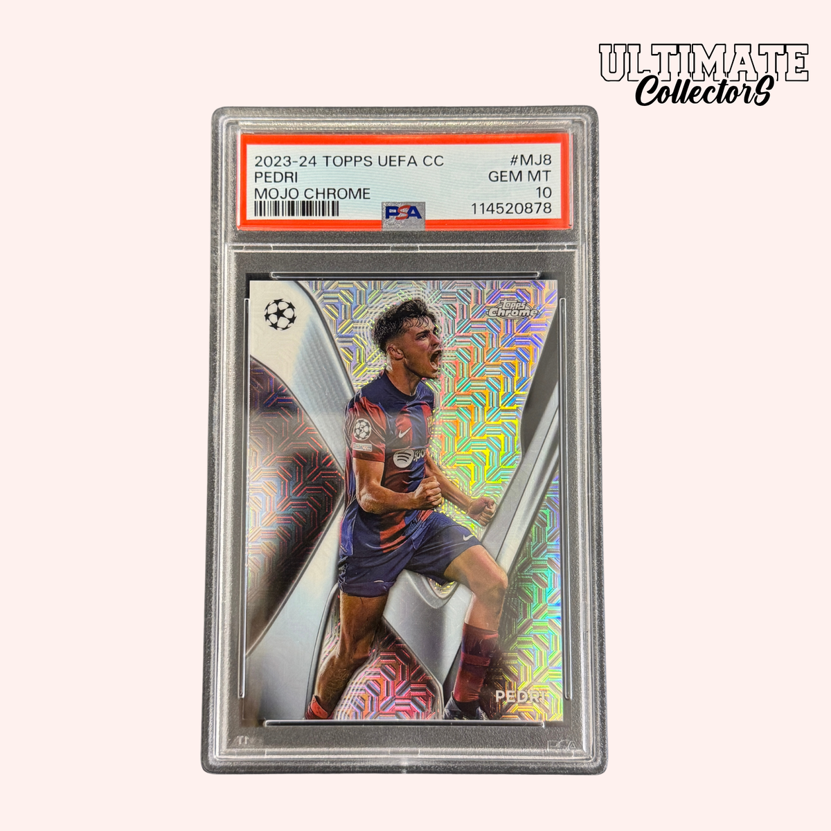 Carta Topps Chrome UCC Graded – Pedri Mojo Case Hit 23/24 – PSA 10 