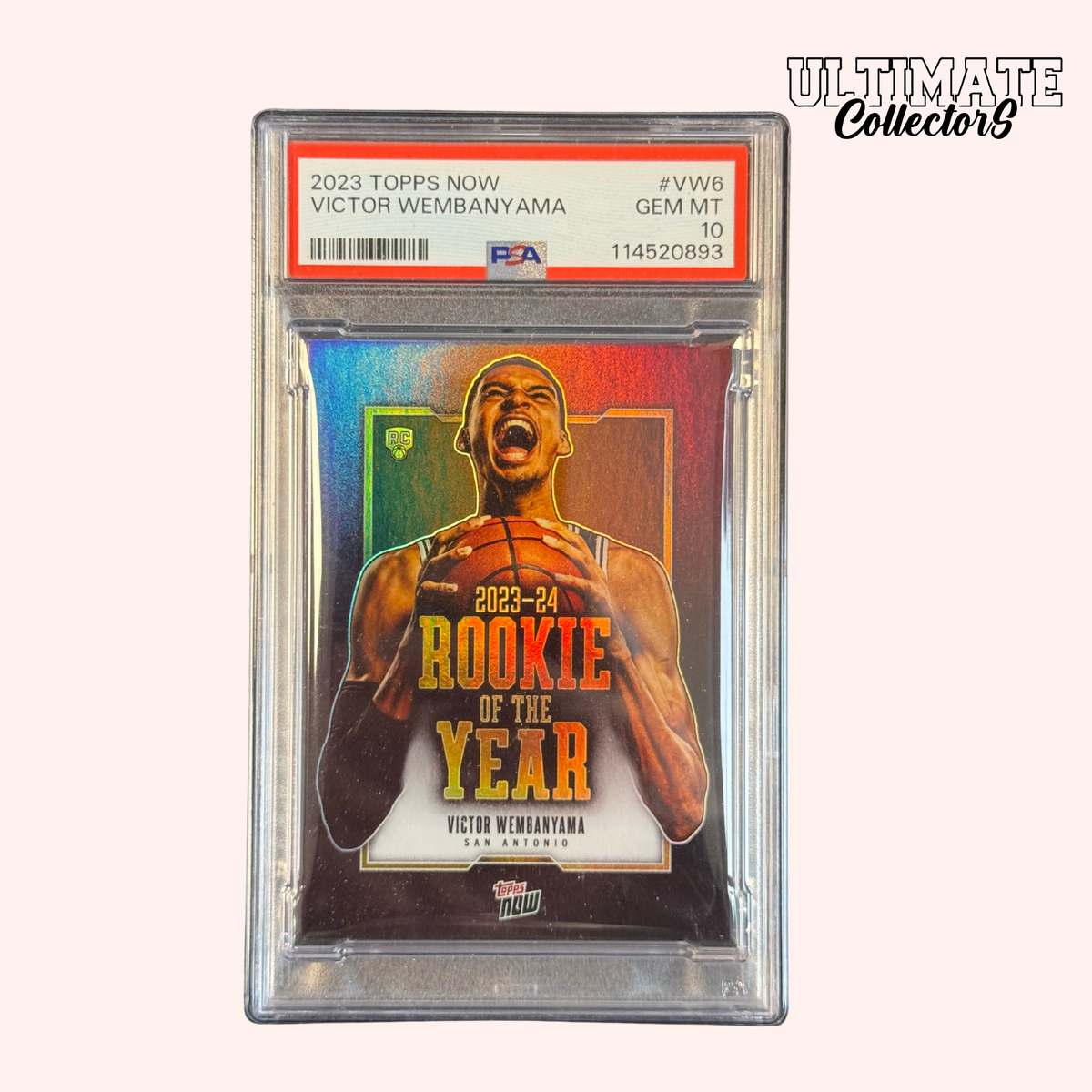 Carte Gradée Topps Now NBA – Victor Wembanyama RC Rookie Of The Year – PSA